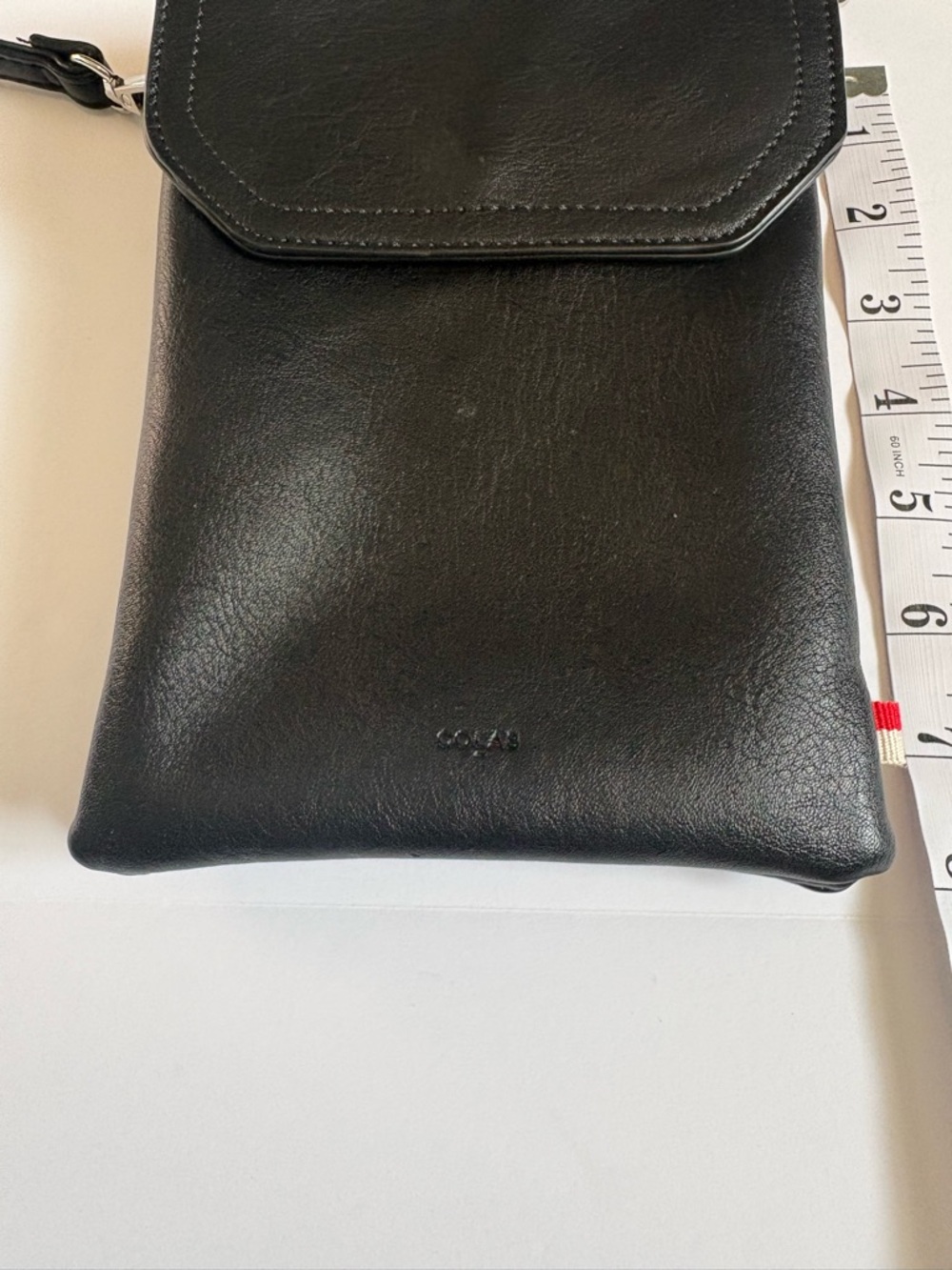 Colab Black Vegan Leather Crossbody bag with Flap. 3 compartments, card holder. - Picture 6 of 14